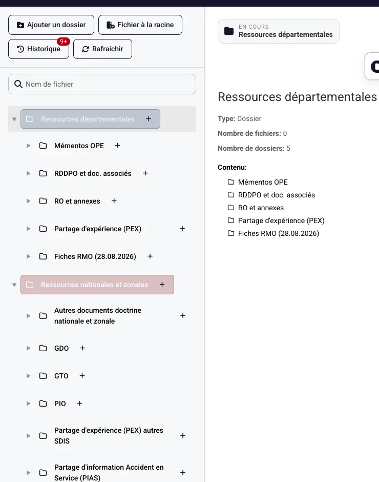 DoctrinOps : ressources départementales et nationales rangées dans une même arborescence