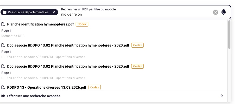 DoctrinOps : recherche « nid de frelon » et premiers résultats avec la page