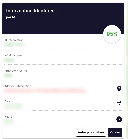 GeneratOps : intervention identifiée par l'IA avec un score de confiance de 95 %